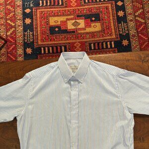 William Teddington Blue Stripe Button Down Size 16 32 (Custom)